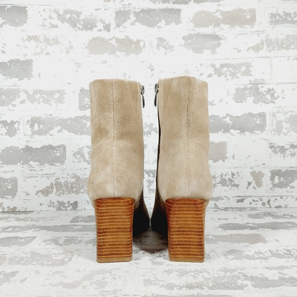 New Nordstrom Franka Cream Suede Block Heel Ankle Boots i 313 - Picture 5 of 11